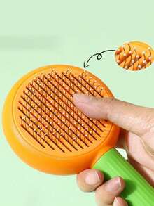 1个宠物梳毛刷，一键式去毛刷，猫狗通用自动去毛刷，毛发清洁工具 - 彩色 - 查看 3