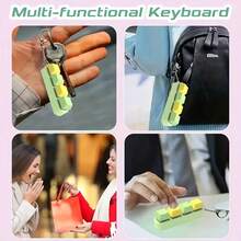 1pc 4-Key Keyboard Keychain Stress Relief Toy, Finger Keyboard Toy, Multiple Colors Available, Tension/Pressure, Unisex Keycap Keychain Pendant Decoration - Multicolor - View 6