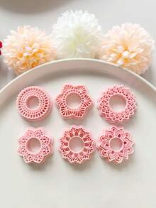 Plastic Polymer Clay Cutters & Hollowed-Out Retro Geometric Floral - DIY Crafting With Precise Cutting Edges For Handmade Clay, Jewelry Beads, Resin Charms - Molding Die For Polymer Clay Art Supplies (Compatible With DIY Kits) - TH163 - View 9