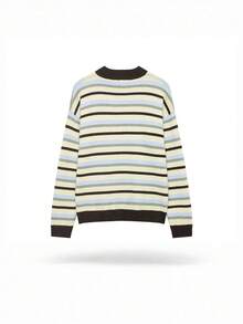 YROOE Women's Soft Knit Striped Button Cardigan, Suitable For All Seasons - Multicolor - View 3