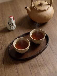 1 Khay gỗ hình elip chắc chắn dùng để đựng thức ăn, bánh mì, bữa sáng, món tráng miệng, cà phê, trà, đồ ăn nhẹ - Khay phục vụ tiệc, nhà bếp, quà Giáng sinh - Cà phê nâu - Xem 7