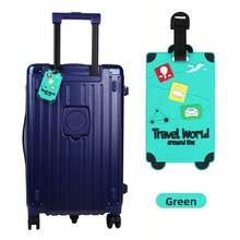1pc Luggage Tag, Bright Color Name Card Holder, Unique Travel Luggage Tag, Suitcase Identification Tag For Female Male Interesting Luggage TagLuggage Tag Travel Accessories Travel Essentials Travel Organizer For Beach Summer Vacation Back To School Bag For School School Accessories School Stuff - 綠色 - 查看 2