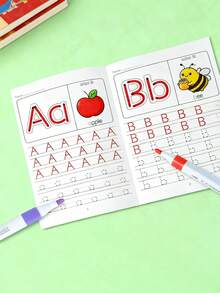 1 pieza Cuaderno de práctica de letras A-Z, que incluye práctica de escritura, cuaderno de caligrafía reutilizable y libro de práctica mágica, adecuado para estudiantes, artículos de papelería, suministros de aprendizaje, regalo ideal para volver a la escuela, Navidad, recompensas de aprendizaje, vacaciones o cumpleaños - Multicolor - Ver 9