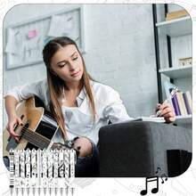 1/6/12支装圣诞音符圆珠笔，1.0mm黑色墨水笔，音乐主题派对礼物，办公用品 - 音符 - 查看 6