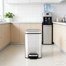 10L Stainless Steel Slim Step Trash Can​ – Sleek Silver Pedal Bin With Soft-Close Lid & Removable Liner. Slim Design Fits Tight Spaces, Holds 2.6gal (4gal Bags). Brushed Fingerprint-Resistant Finish. Perfect For Kitchen, Office, Bathroom. - 查看 7
