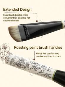 Amortals Garden Series Face Makeup Brush, Flat Head Foundation Brush, Seamless Liquid Foundation Brush, Suitable For Beginners, Makeup Artists, Gifts, Dates, Weddings, Christmas, Halloween, Thanksgiving, Graduation, Birthdays, Holidays, Y2K, Fashionable Women, Cosmetics, Beauty, Parties, Beach, Travel, Camping, Campus, Celebrations, Decorative Gifts, Rose Girl, Cosplay, Premium Makeup Ambiance - 彩色 - 查看 6