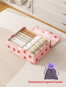 1 Stück rosa Unterwäsche Aufbewahrungsbox, Oxford Stoff Schubladenorganizer Box für BHs, Höschen, Socken, Haushaltsgegenstände mit Deckel, Aufbewahrungsorganizer, Reiseessentiell - Pink - Übersicht 11