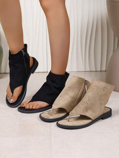 Retro Thong Sandals Women Summer Minimalist High-Top Roman Sandals