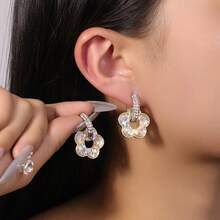 时尚五花耳环一对，适合女性佩戴 - 彩色 - 查看 5