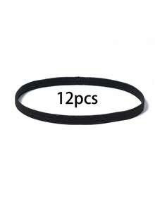 24条/12条/5条装细弹力运动头带，黑色弹力健身吸汗带，男女通用，不易起皱，柔软吸湿，适合运动、跑步、足球、篮球、网球、瑜伽等运动，是度假必备的夏季沙滩发带，旅行必备。 - 彩色 - 查看 14