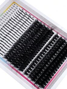 330pcs Cartoon Style False Eyelash Clusters, Single Cluster Faux Mink Lashes, Fairy + Lower Lashes + 80D + 100D Fluffy Wispy Lashes 0.07mm D Curl, 6-21mm Mixed Length, Cat Eye Thick Moisturizing False Lashes, Reusable, Individual Segment Lashes, Lightweight And Soft, Suitable For DIY Lash Extension At Home - D - View 4