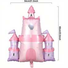 Suministros de decoración para fiesta de cumpleaños con tema de castillo de princesa - 133 sets de y guirnaldas de globos de macaron suaves (globos de lámina de castillo corona) - Adecuado para bautizos de bebés, revelaciones de género, sets de de globos de cuentos de hadas, decoraciones de fiesta de princesa, letreros de bendiciones de cumpleaños, decoraciones de fiesta de cumpleaños y suministros de decoración de globos de fiesta de cumpleaños - Ver 3