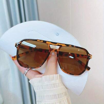 Women's Oversized Retro Fashion Glasses - Vintage Style With Lenses, Lightweight Design, Fashion Accessory, Suitable For Women's Daily Wear (Glasses Case Not Included)