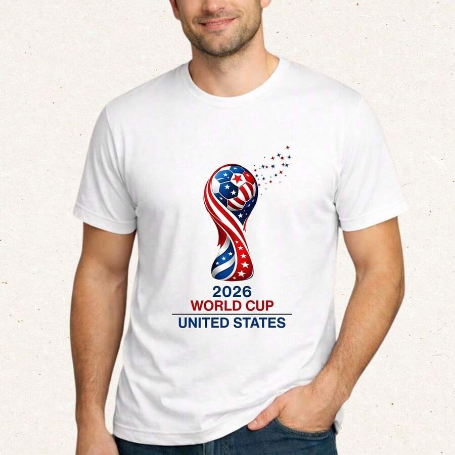 World Cup 2026 Shirt_ Soccer Fan Gift,  Football Graphic T-Shirt - White - View 1