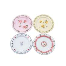 Plato de comida miniatura francés, modelo de juguete de plato de comida clásico, plato floral de resina como accesorio pequeño, decoración de escena DIY - Mini plato de comida simulado - Ver 6