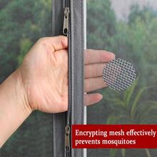 1pc Grey Zipper Mosquito Net Screen, Suitable For Kitchen & Living Room, Anti-Insect Mesh Net, Easy Peel And Stick Home Use - Grey - View 6
