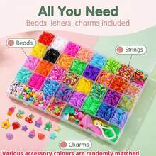 1 hộp/4500 chiếc Dây cao su nhiều màu với 15 màu dùng để làm vòng tay, vòng cổ, dây đeo điện thoại tự làm, màu sắc ngẫu nhiên - Nhiều màu - Xem 20