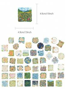 50pcs Maze Game Stickers Aesthetic Vibes For Journal, Phone Case, Tablet, Water Bottle, Desk, Helmet, Bike, Luggage, Waterproof Decals - Multicolor - View 2