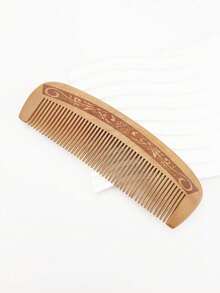 1把加厚桃木美发造型梳，按摩直发手柄 - 黃色 - 查看 6