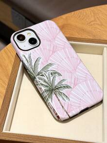 1 chiếc ốp lưng điện thoại cứng 2 trong 1 bóng bẩy, màu sắc rực rỡ, họa tiết cây cọ tối giản, phong cách kỳ nghỉ nhiệt đới, tương thích với Samsung 11/12/13/14/15/16/17 Pro Max, phiên bản quốc tế, không phải phiên bản nội địa. - Nhiều màu - Xem 4