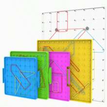 1st & 2nd Grade Plastic Pegboard, Elementary Math Geometry Shape Recognition, Double-Sided Learning Board, Multifunctional Educational Tool, Double-Sided Pegboard With Clock Face On One Side To Learn Time And Angles, Hands-On Peg Arrangement On The Other Side - Multiple - View 9