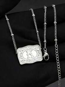 Women's Pendant Necklace, Fashionable And Versatile For Daily Wear - Belt Buckle Letter Necklace - View 1