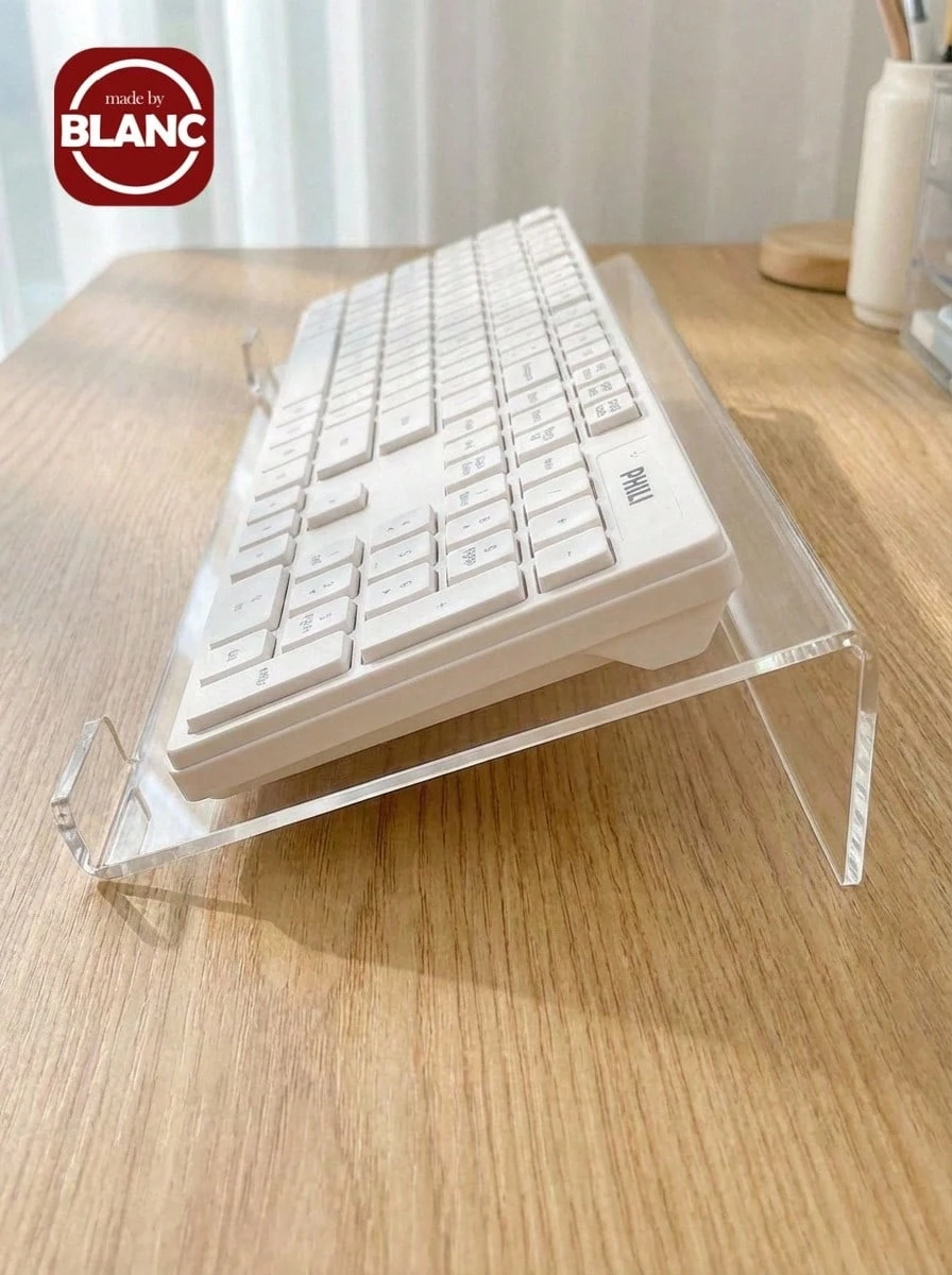 1pc Acrylic Keyboard Stand - Compact Desktop Riser For Keyboard And Mini PC, Space-Saving Design, Ideal For Modern Office | Stylish Keyboard Holder | Durable Plastic Base
