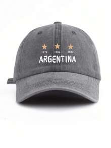 1Pcs Men Washed Casual Baseball Cap Simple Casual Stylish And Retro With Function Lightweight And Breathable And Versatile Soccer Fan Hat Weekend Trip Hat Outdoor Activity Hat Suitable Camping Adventure Hat Fishing Trip Hat Hiking Excursion Hat With Argentina 3-(1978, 1986, 2022) Graphic Print Classic Curved Brim Visor Spring Travel Hat-Hop Street Style Hat Daily Leisure Hat - Printed baseball cap - 查看 15