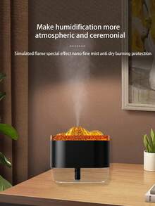 大容量雾化加湿器，小巧静音冬季卧室/办公室加湿器，新款USB模拟火山加湿器 - 1PC - 查看 1