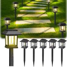 24/12PCS Solar Pathway Lights Outdoor, Black/Brown Upgraded LED Waterproof Solar Lights Outdoor, Up To 12Hrs, Auto On/Off, Garden Decor For Yard, Driveway, Walkway, Warm White - Solar Pathway Lights Outdoor - 查看 6