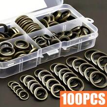 [Automotive Oil Pan Gaskets] 130pcs Automotive Oil Pan Drain Plug Gaskets Kit - Includes M6, M8, M10, M12, M14, M16 Drain Bolt Gaskets, Rubber Washers, Replaceable Seals - Multicolor - View 11