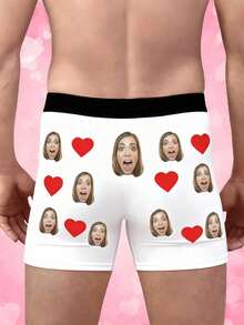 1 chiếc quần boxer nam in hình và ảnh theo yêu cầu, phù hợp để mặc hàng ngày và làm quà tặng, phong cách cá nhân hóa thú vị. - trắng - Xem 3