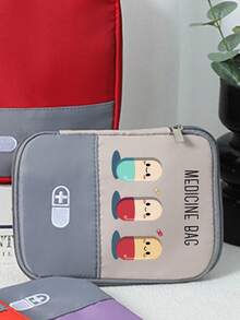 Portable Medical Bag, Printed With "Medicine Bag" And Pill Pattern, Portable Camping Medical Bag, Compact First Aid Kit, Suitable For Travel And Home Portable Storage Bag, Small Medical Bag, Convenient Medical Kit, Emergency Bag, Multiple Colors Available, Back To School Essential, Suitable For Daily/Outdoor/Travel, Suitable For Health-Conscious People And Use Anytime, Anywhere, Essential Medical Accessory, Daily Health Management Organizer - Multicolor - View 8