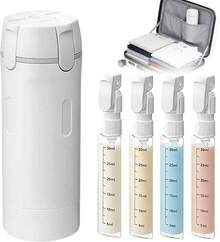 4 In 1 Travel Bottle,Travel Bottles For Toiletries,Refillable, Leak Proof And Portable,Suitable For Storing Shampoo, Shower Gel, Laundry Detergent, Suitable For Travel, Camping And Gym (Gray) - 1件 白色 - 查看 1