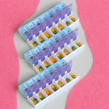 1pc Essential Travel Pill Box! Dual-Layer Design With Cover And Compartments, Made Of PP Plastic Material, Suitable For Keeping In Car Or Traveling Abroad, Super Convenient For Organizing Medications - Multicolor - View 7