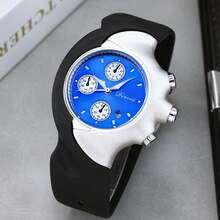 1件男士Y2K复古多功能防水夜光石英腕表， - 銀色 - 查看 10