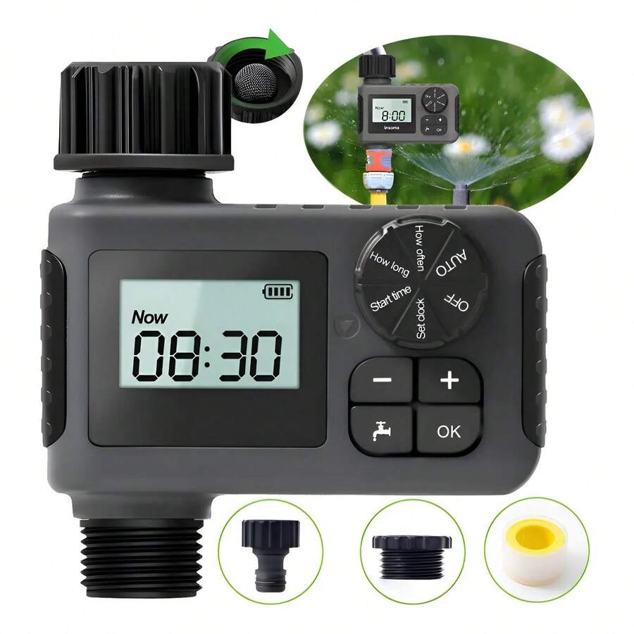 Timer Temporizador De Riego Automático Digital Para Jardín Gris - gris - Ver 1