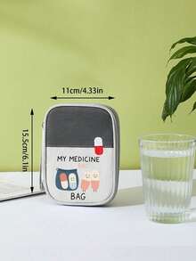 Portable Medical Bag With "My Medicine Bag" And Pill Pattern, Compact First Aid Kit, Portable Storage Pouch For Camping - Multicolor - View 9
