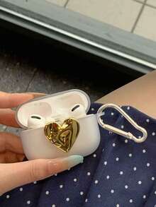 INS电镀心形1/2代耳机保护套，无线蓝牙苹果Pro 2保护套带登山扣 - 愛心 - 查看 8