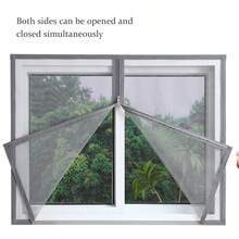 1pc Grey Zipper Mosquito Net Screen, Suitable For Kitchen & Living Room, Anti-Insect Mesh Net, Easy Peel And Stick Home Use - Grey - View 4