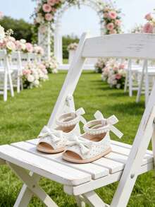 Infant Girls' Sandals, Summer Infant Bridesmaid Flat Shoes, Newborn Toddler Walking Shoes - White - View 3