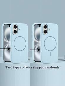 New Luxury Shock-Resistant Soft Case, Liquid Silicone Magnetic Sky Blue, Suitable For IPhone 17/16/15 Pro/14 Plus/13/12/11/17 Pro Max/Air, Anti-Fall Smooth, Anti-Shock Design, Fashion Minimalist, Skin-Friendly Material. - Baby Blue - View 6