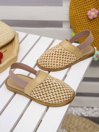 Kids' Casual Buckle Strap Open Toe Flat Sandals, Versatile For Daily Wear