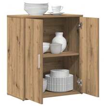 vidaXL Sideboard, Kommode mit Stauraum, Beistellschrank für Wohnzimmer Küche Flur, Anrichte Schrank Highboard, Modern, Dunkle Eiche Khaki Holzwerkstoff - Eiche Dunkelkhaki - Übersicht 6