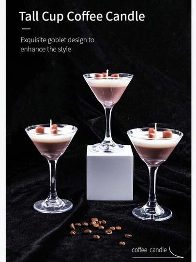 直径9厘米/3.5英寸，高15厘米/5.9英寸的咖啡香氛玻璃烛台，浪漫优雅，是秋冬季理想的家居装饰，也是馈赠亲友和情侣的绝佳礼物。适用于聚会、婚礼、女士瑜伽和水疗等场合，营造浪漫的烛光晚餐氛围，是生日礼物的理想之选，也适合圣诞节、情人节和其他节日。