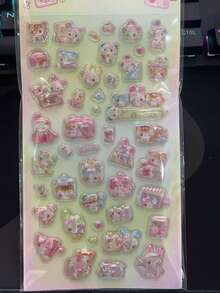 可爱日式3D立体兔子寿司贴纸 - 树脂材质，亮面和哑光两种表面处理，适用于手机壳，颜色包括粉色、蓝色、紫色、黄色、绿色和金色，不对称的兔子鱼造型，适合动漫爱好者、DIY笔记本电脑和平板电脑装饰。 - 彩色 - 查看 10