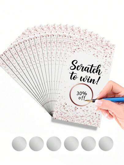 50 Piezas de tarjetas rascables en blanco, certificados de regalo empresarial para salones de belleza, spas y restaurantes, tarjetas de cupón DIY para fiestas, cumpleaños, bodas y juegos de baby shower