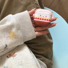 Cute Cartoon Strawberry Cream Cake Smiling Face Design Fashionable Full Coverage Earphone Case, Suitable For Airpods 4th/3rd/Pro/Pro2/2nd/1st/Pro 3rd Generation Earphone Case - Multicolor - View 7