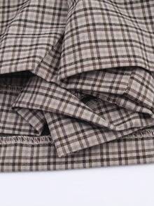 Falda casual de línea A con diseño de hebilla a cuadros para mujer - cuadros gris oscuro - Ver 10