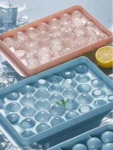 33-Cavity Ice Ball Maker Mold With Lid, Ice Cube Tray For Cocktail, Whiskey, Soda, Beer Chilling - Blue - View 9